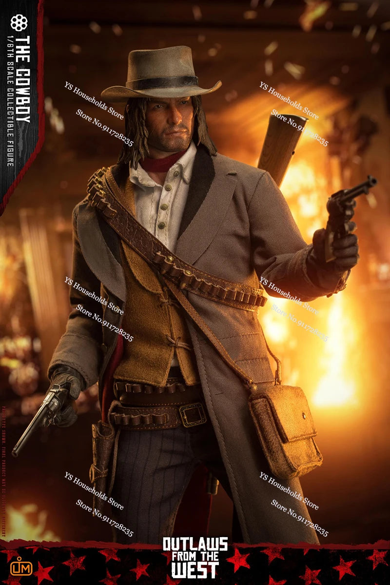 LIMTOYS LIM011 1/6 Movable Cowboy John Action Figure Classic Movie Outlaws From The West Simulation 12" Full Set Soldier Model