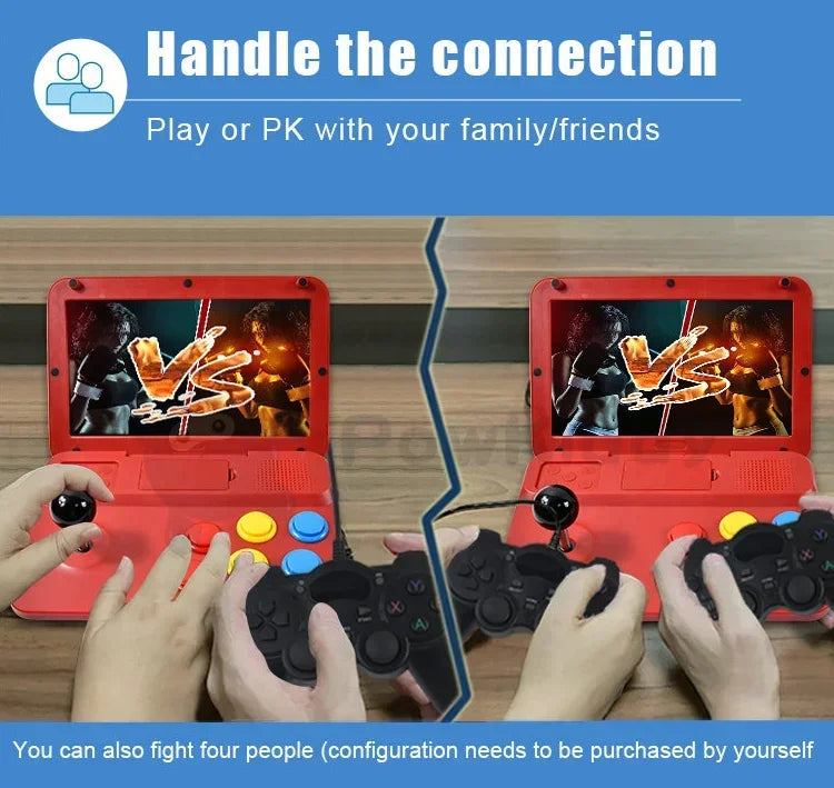 Powkiddy A13 Video Game Console 10 Inch Large Screen Detachable Joystick HD Output Mini Arcade Retro Game Players A12 Upgrade