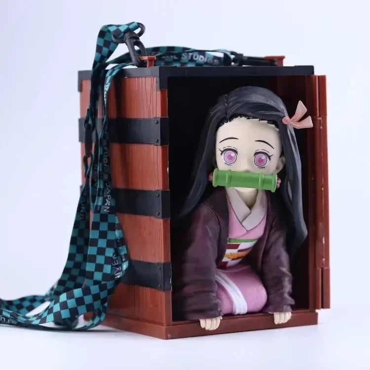 Neue 22 cm große Anime-Actionfiguren: Demon Slayer Kimetsu No Yaiba Kamado Nezuko Popcorn Bucket PVC-Sammlerstück, Deko-Modelle, Spielzeug, Geschenke
