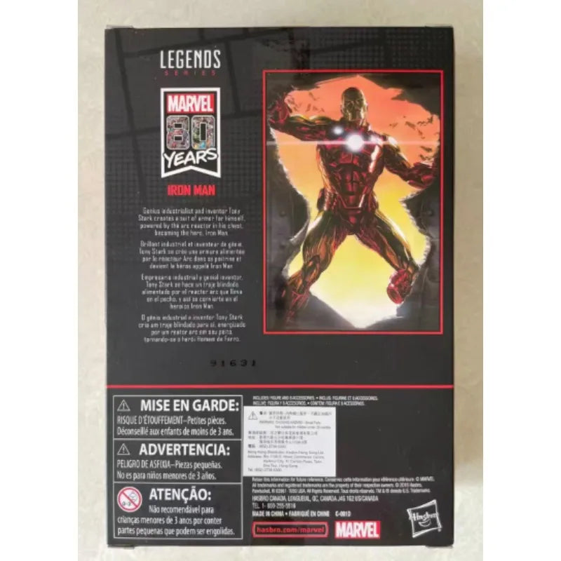 Original Hasbro Marvel Legends Series 80th Anniversary Iron Man Anime Figure Toy Collection Gift