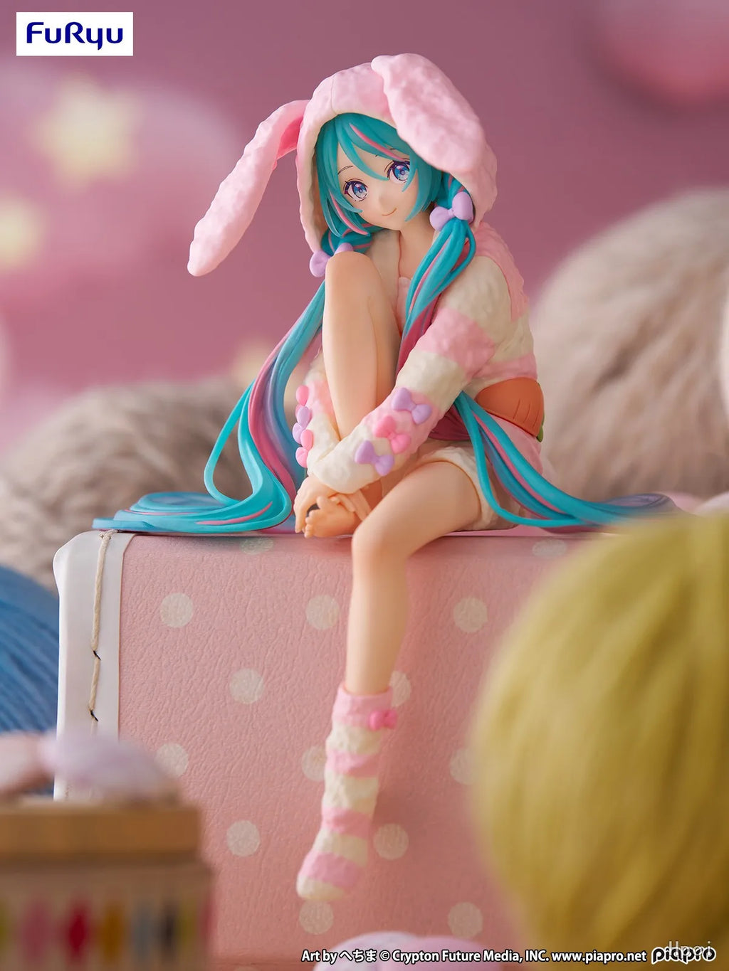 15CM Anime HATSUNE MIKU Figure Noodle Stopper Figure Rabbit Ear Pajamas Model Toy Doll Aciton Figure Collection Gift PVC