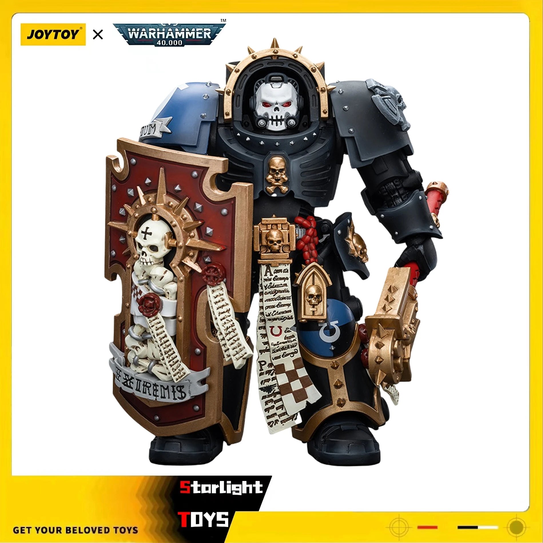 JOYTOY 1/18 Action Figure Warhammer 40K Ultramarines Chaplain in Terminator Armour Model Toy Doll