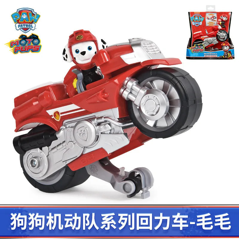 Hot Original Paw Patrol Pull-Back Motorcycle Toys Action Figures Paw Patrol Rescue Vehicle Set Kids Children Toys Birthday Gifts