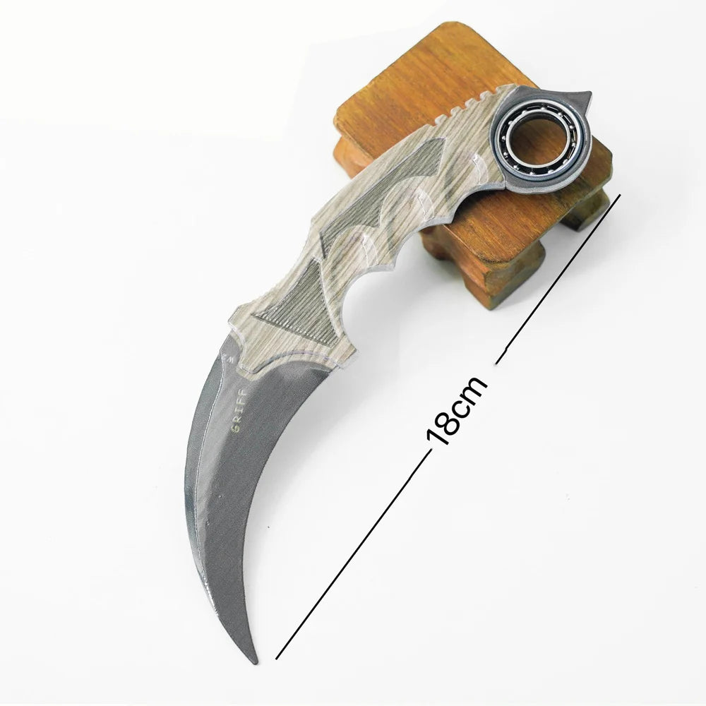 18 см игрален брояч, въртящ се, периферен, метален, модел, пурпурна мрежа/черна ламинирана дъска/градиентен цвят, нож с нокът, безопасен за играчки