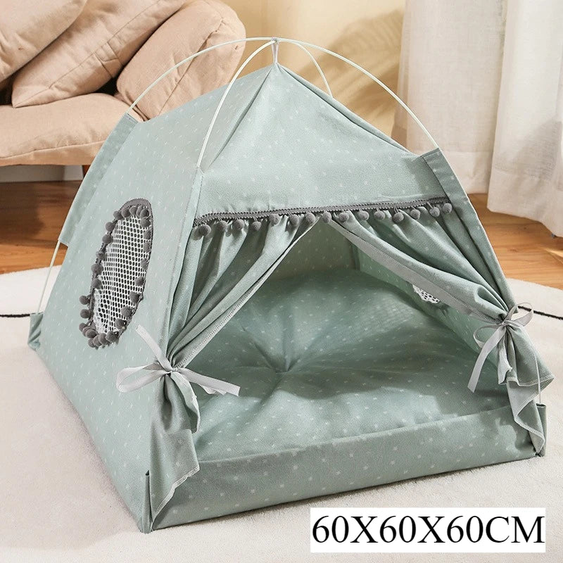 Hiding Cat Tent Semi Closed Nest Bed Portable Indoor Breathable Detachable Cat Tent House Four Seasons Universal Pets Beds