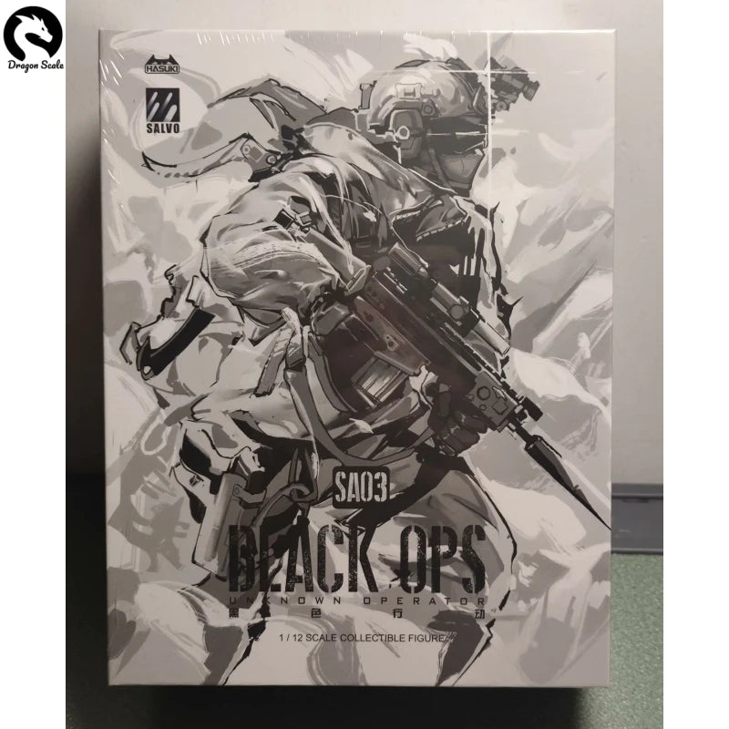 In Stock Original HASUKI SA03 1/12 Scale Black Action Series Snow Mountain Ghost 6inch Full Set Action Figure Model Toys