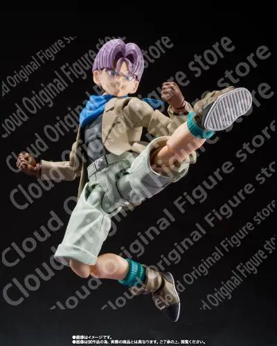 In Stock 100% Original Bandai SHF Dragon Ball GT Trunks Junior Saiyan Aciton Figure Gifts Collectible Model Toys Decoration