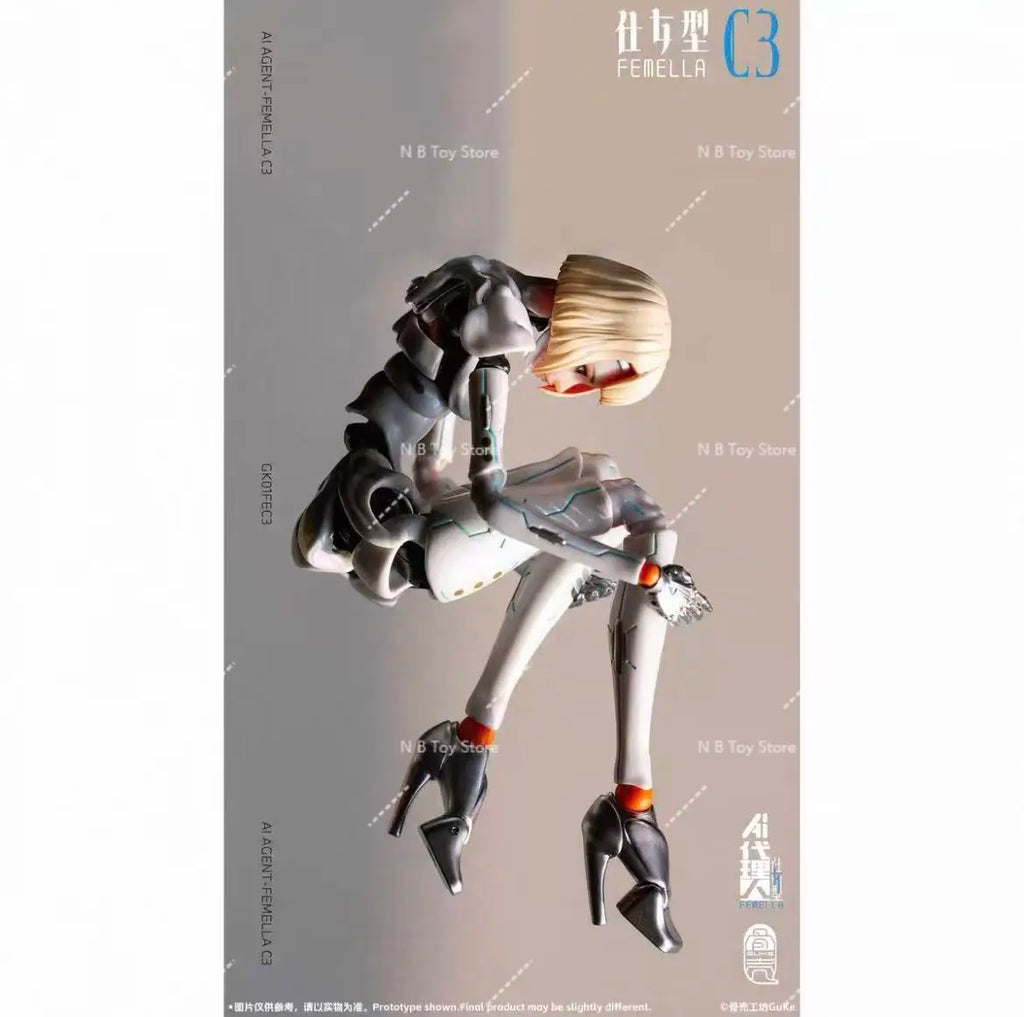 Guke Studio GK01FEC3 1/12 Scale Female Soldier AI Agent-Femella C3 Full Set 6-inches Action Figure Model Doll Collection