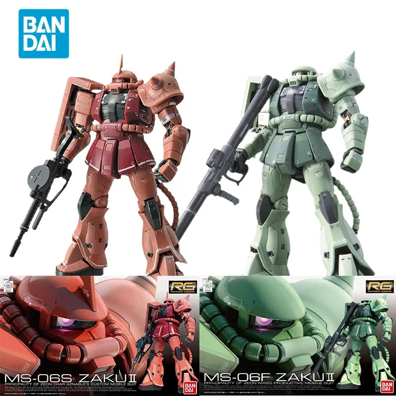 Spot Direct Delivery Bandai Original Anime GUNDAM Model RG MS-06S ZAKUⅡ MS-06F ZAKUⅡ Action Figure Assembly Toys for Children