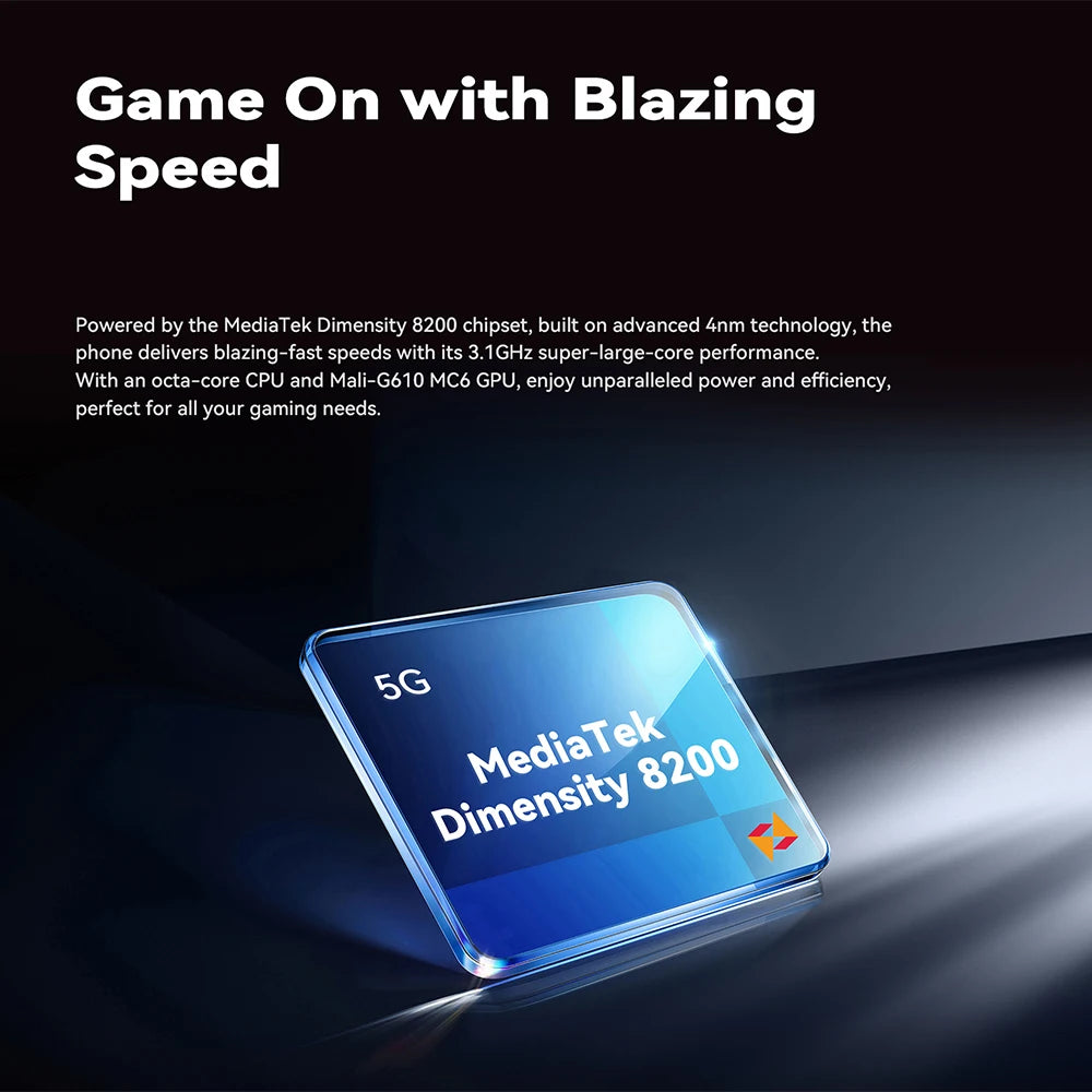 5G-Smartphone CUBOT MAX 5 Dimensity 8200 6,95 Zoll 144 Hz großer Bildschirm 12 GB RAM + 256 GB ROM 5100 mAh Akku Gaming-Telefon NFC Android 14