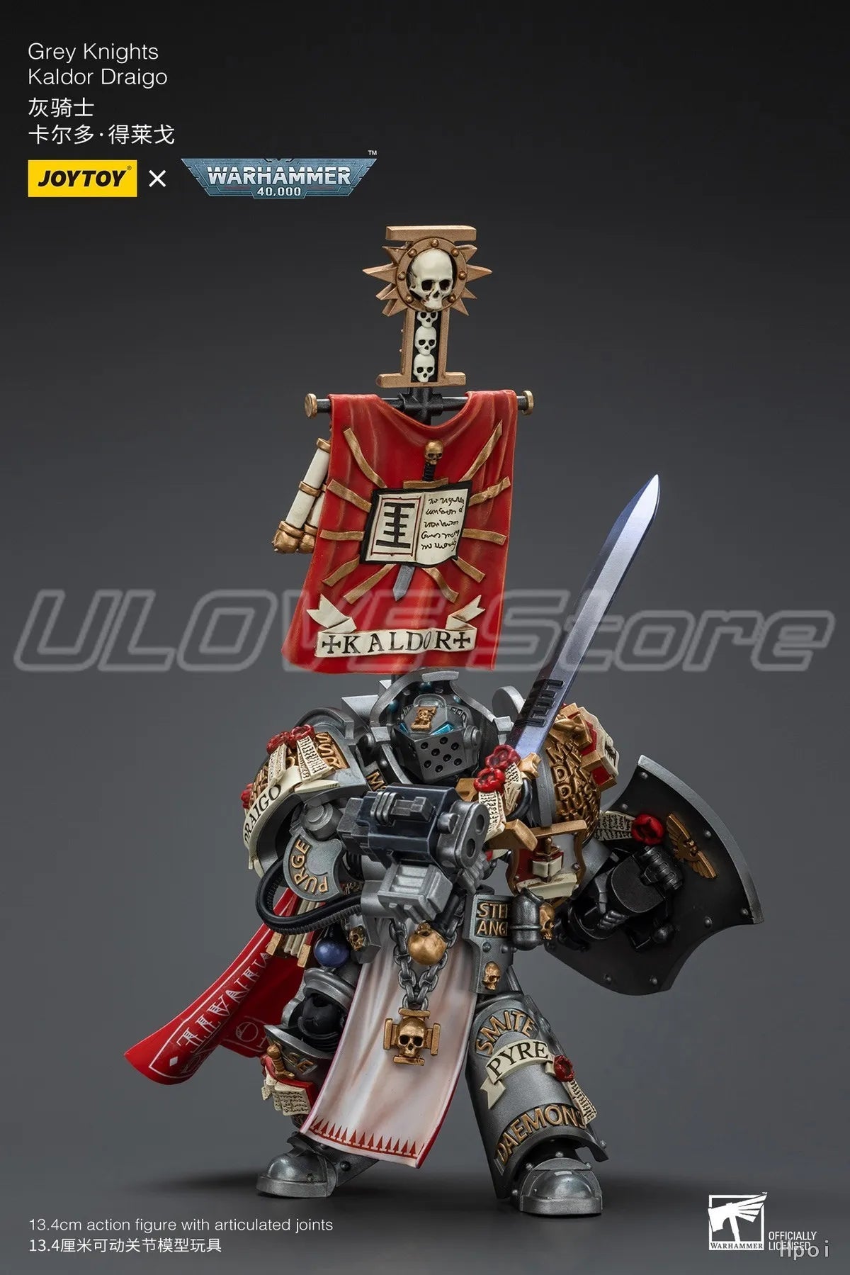 Original JOYTOY WARHAMMER 40K Grey KnightsKaldor Draigo 1/18 Action Figure Model Ornament Gift