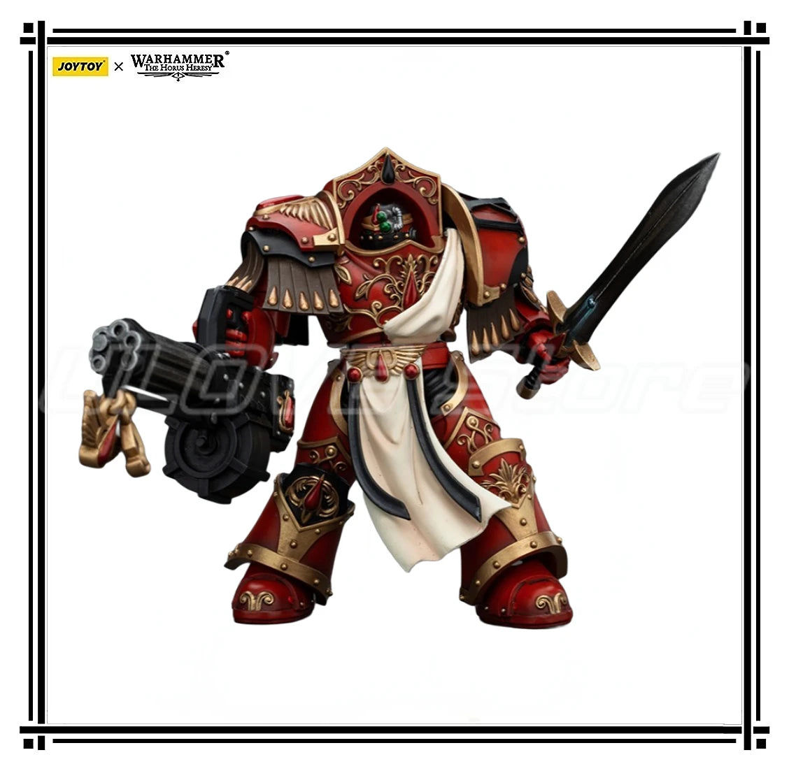 In Stock Original JOYTOY 40K Blood Angels Crimson Paladins SquadCrimson Paladin with Lliastus Assault Cannon 1/18 Action Figure