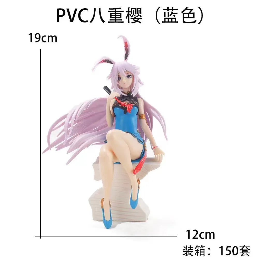 19CM Anime Game MmiHoYo Figure Two models Yae Sakura Sitting Position Anime Model Toys Gifts Collection Decoration Ornaments PVC