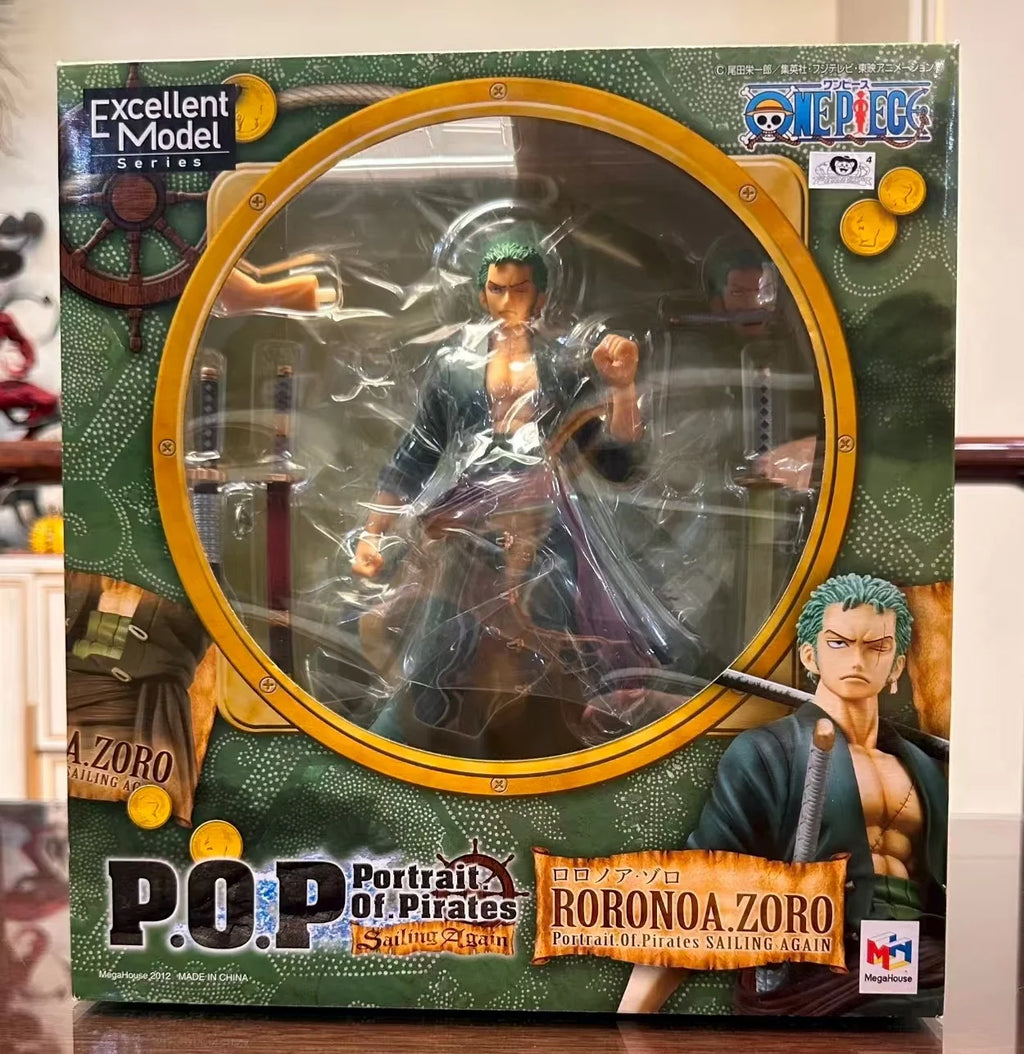 In Stock Original MegaHouse Portrait of Pirates ONE PIECE "Sailing Again" Roronoa Zoro Anime Characters Models Ornaments