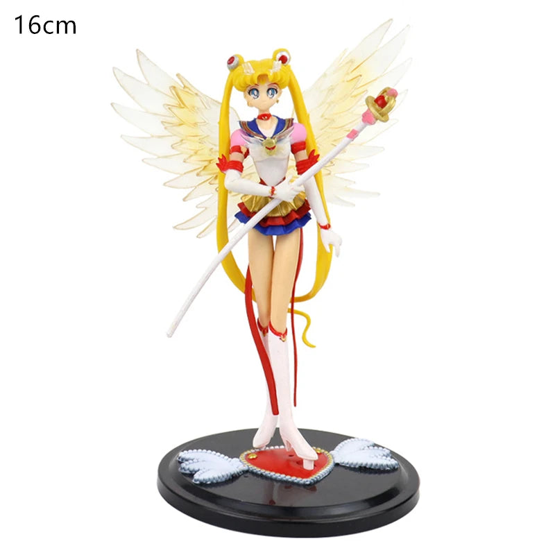Sailor Moon Figure Anime Cartoon Jupiter Makoto Venus Minako Tsukino Rabbit Doll Toy Little Princess Cake Decoration Ornaments