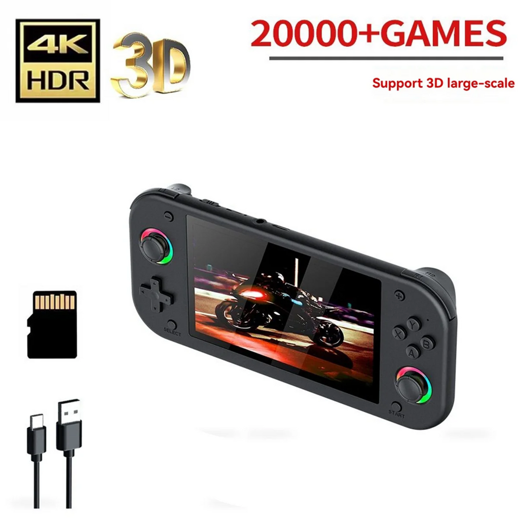 2025+M26 Pocket Retro Handheld Video Game Console 64GB 20000+ Games 5.1 Inch IPS Screen 3D Joystick Support 30+ Simulators