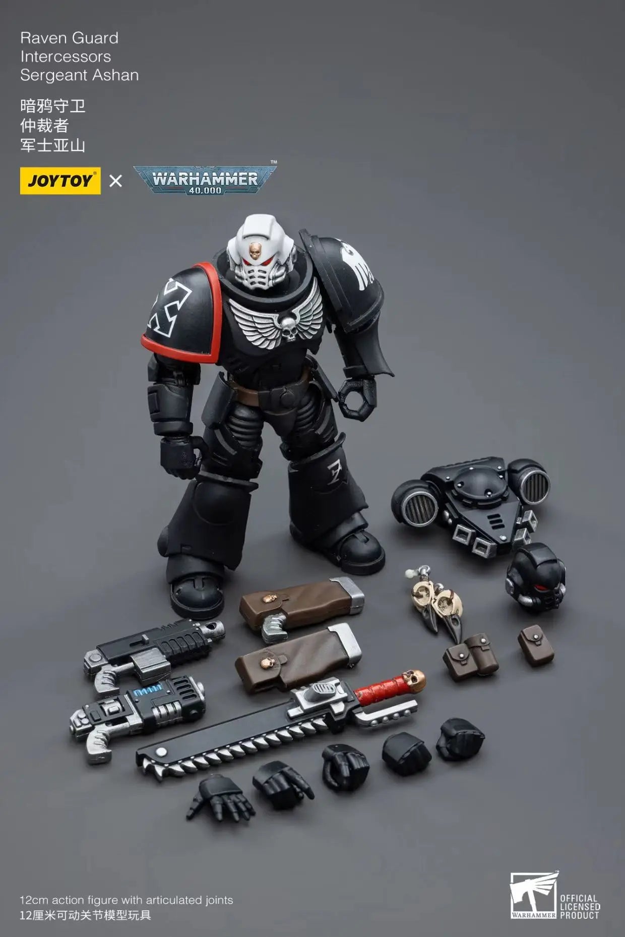 【MT】JOYTOY Warhammer 40K Raven Guard Intercessors Sergeant Ashan 1/18 Action Figure Toys Collection