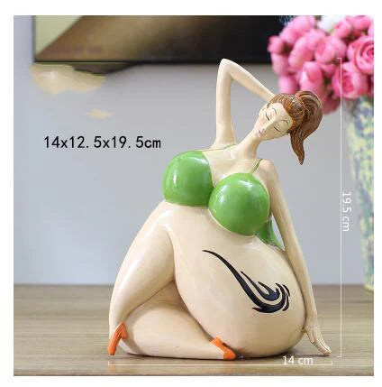 Nordic Ins Golf Schönheit Plump Frau Ornamente Handwerk Hause Wohnzimmer Schreibtisch Fett Mädchen Figuren Clubs Statuen Dekoration Zubehör
