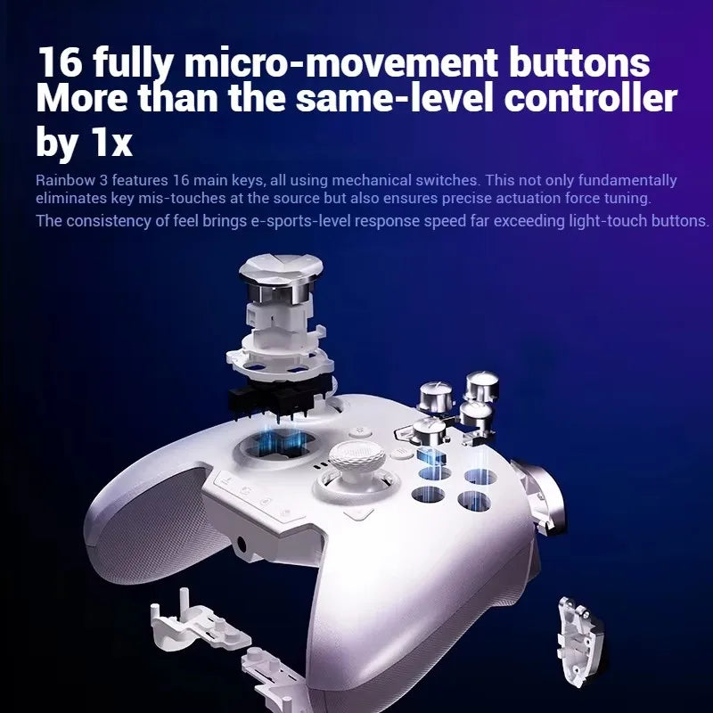 NEW BIGBIG WON Rainbow3 Wireless Game Controllers NearLink 2.4G Hall Joystick Micro Motion Button RGB Gamepad for PC/Switch/XBox