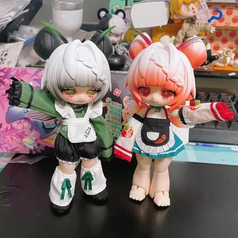 Genuine Kukaka Insect Cafe Series 12 Points Bjd Blind Box Action Figure Trendy Model Toy Kawaii Room Decor Birthday Gift