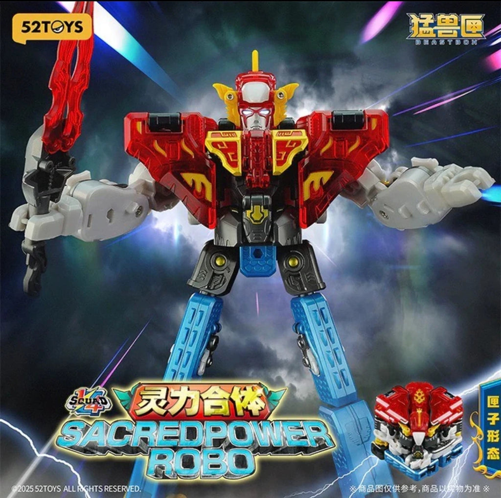 New Original 52toys Sacred Power Robo 1/4 Beast Box Anime Figure Four Forms Combine Deformation Figures Collectible Converting