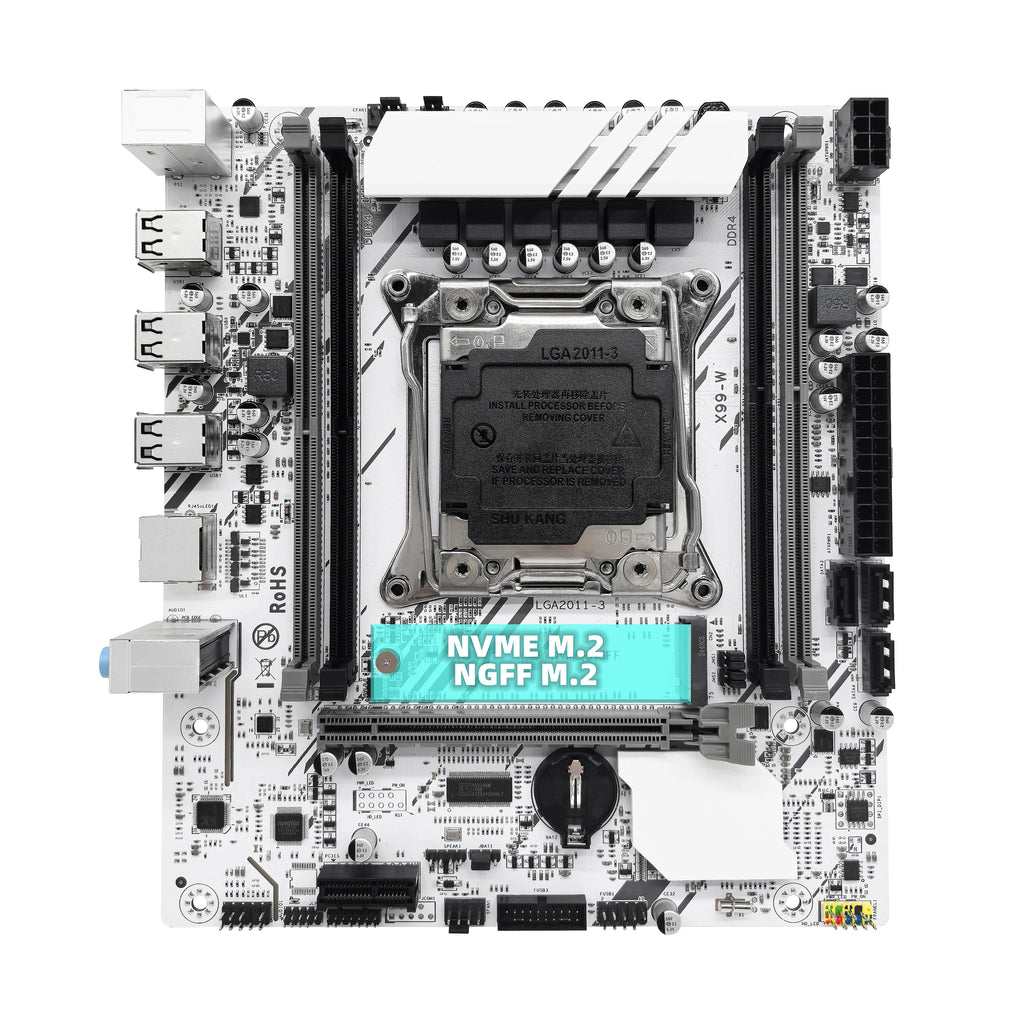 ZSUS X99 Motherboard Set Kit With LGA2011-3 Xeon E5 2670 V3 CPU DDR4 16GB (1*16GB) 2133MHZ RAM Memory NVME M.2 SATA
