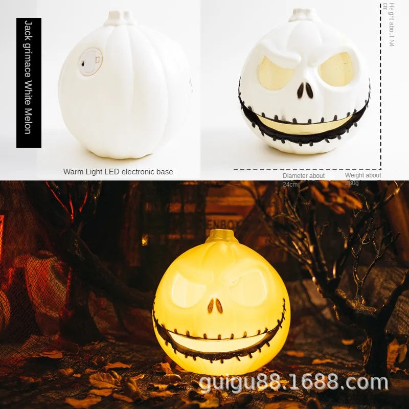 Halloween pumpkin lantern hollow out LED light emitting funny indoor and outdoor decoration props 3pcs set