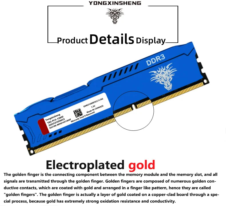 DDR3 4GB 8GB 1600MHz PC3-12800 240Pin CL11 DIMM Desktop Computer Kühlweste Speicher 1,5V RAM Computer teile memoria US lager