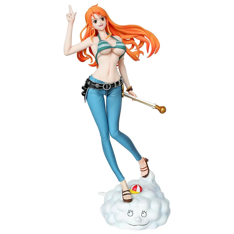 One Piece Action Figure 25cm C2 Nami Figuras Manga Figurine One Pieces GK Statue Model Ornaments Toys Anime Peripheral Kids Gift