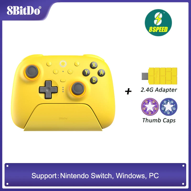 8BitDo - Ultimate 2 Wireless Bluetooth Controller with Charging Dock TMR Joysticks & 8Speed for Nintendo Switch 1/2,PC,Windows
