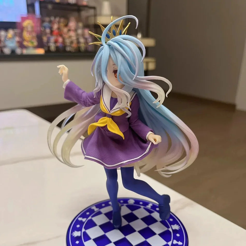 Anime NGNL No Game No Life Weiße 19CM Figur Anime Shiro PVC Anime Actionfiguren Modell Sammlerstück Ornament Anime Spielzeug Geschenk