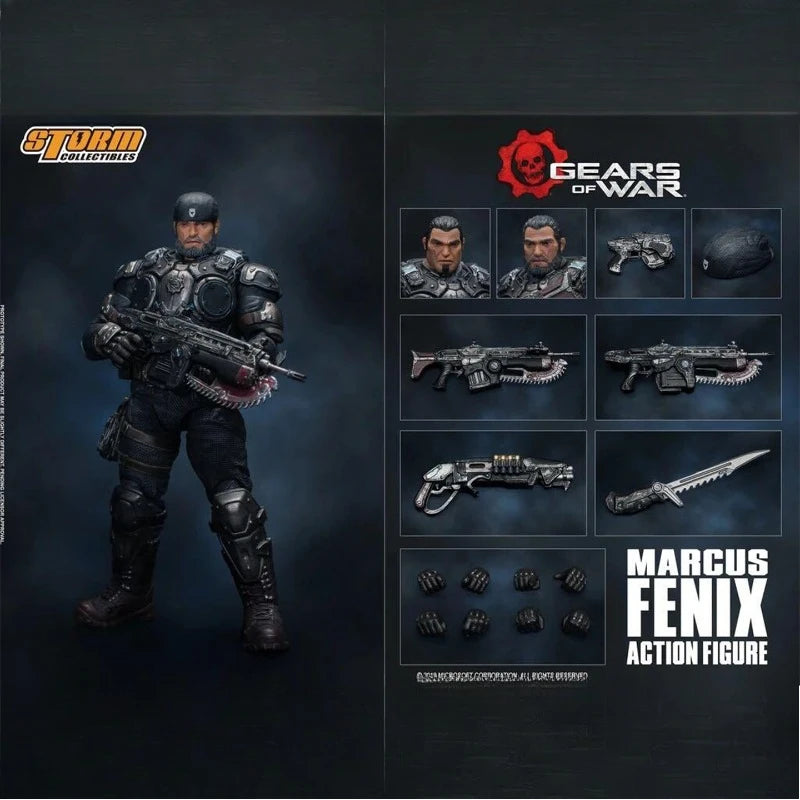In Stock New Original Storm Toys 1/12 Gears of War Marcus Fenix 15cm PVC Action Figure Gifts Toys Collection