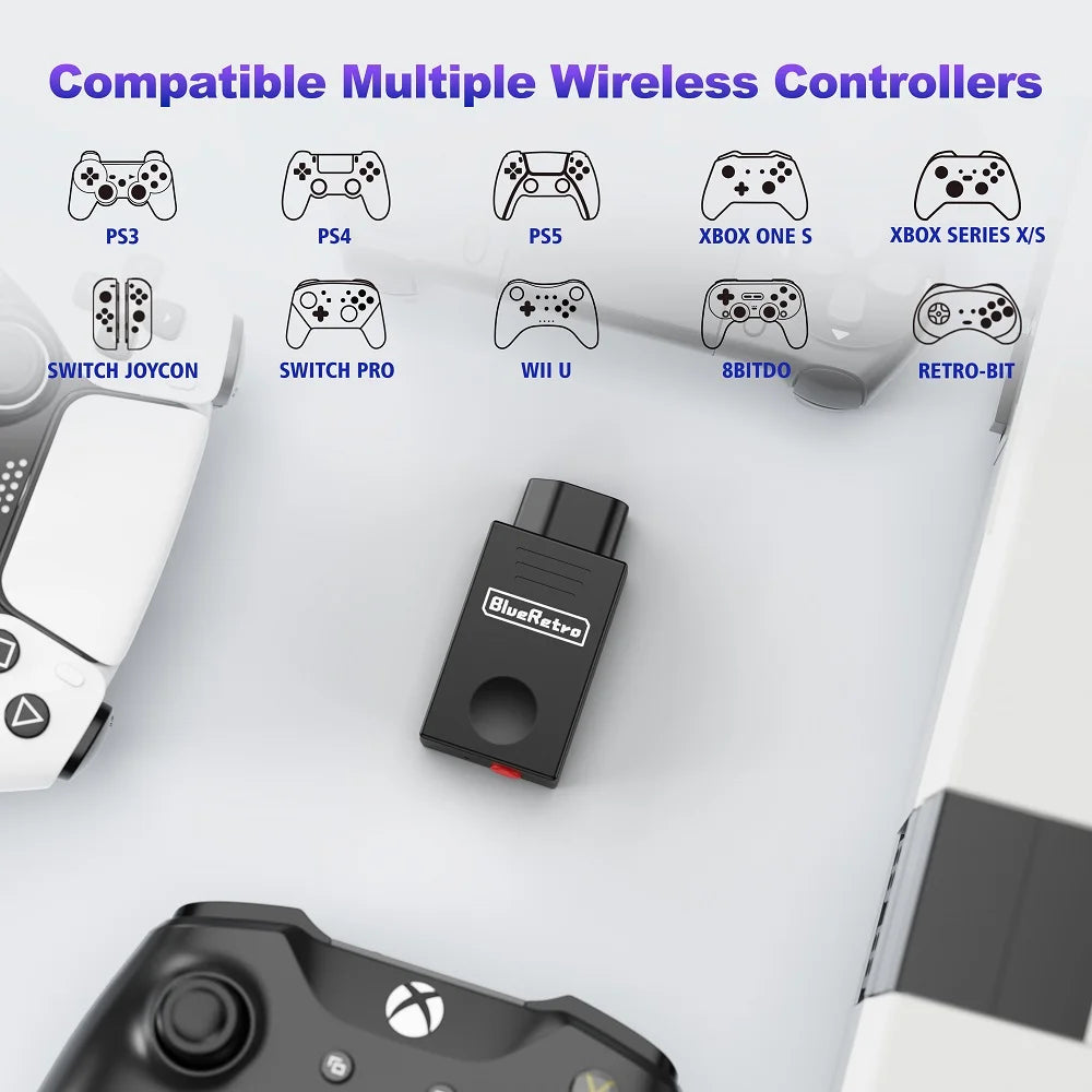 RetroScaler Blueretro Wireless Controller Adapter for NES Game Console to PS3 PS4 8Bitdo Ipega9076 Switch Joycon Controllers