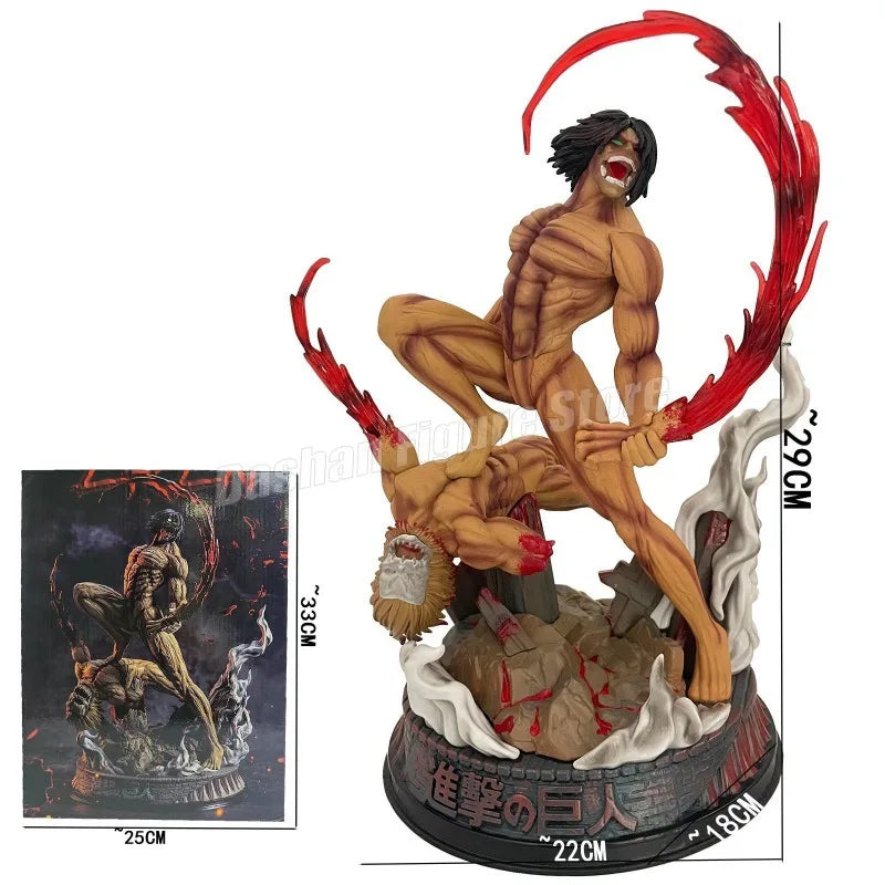 Anime Attack on Titan Actionfigur Eren Jaeger Statue PVC Sammlermodell Shingeki no kyojin Kampfform Eren Figur Spielzeug