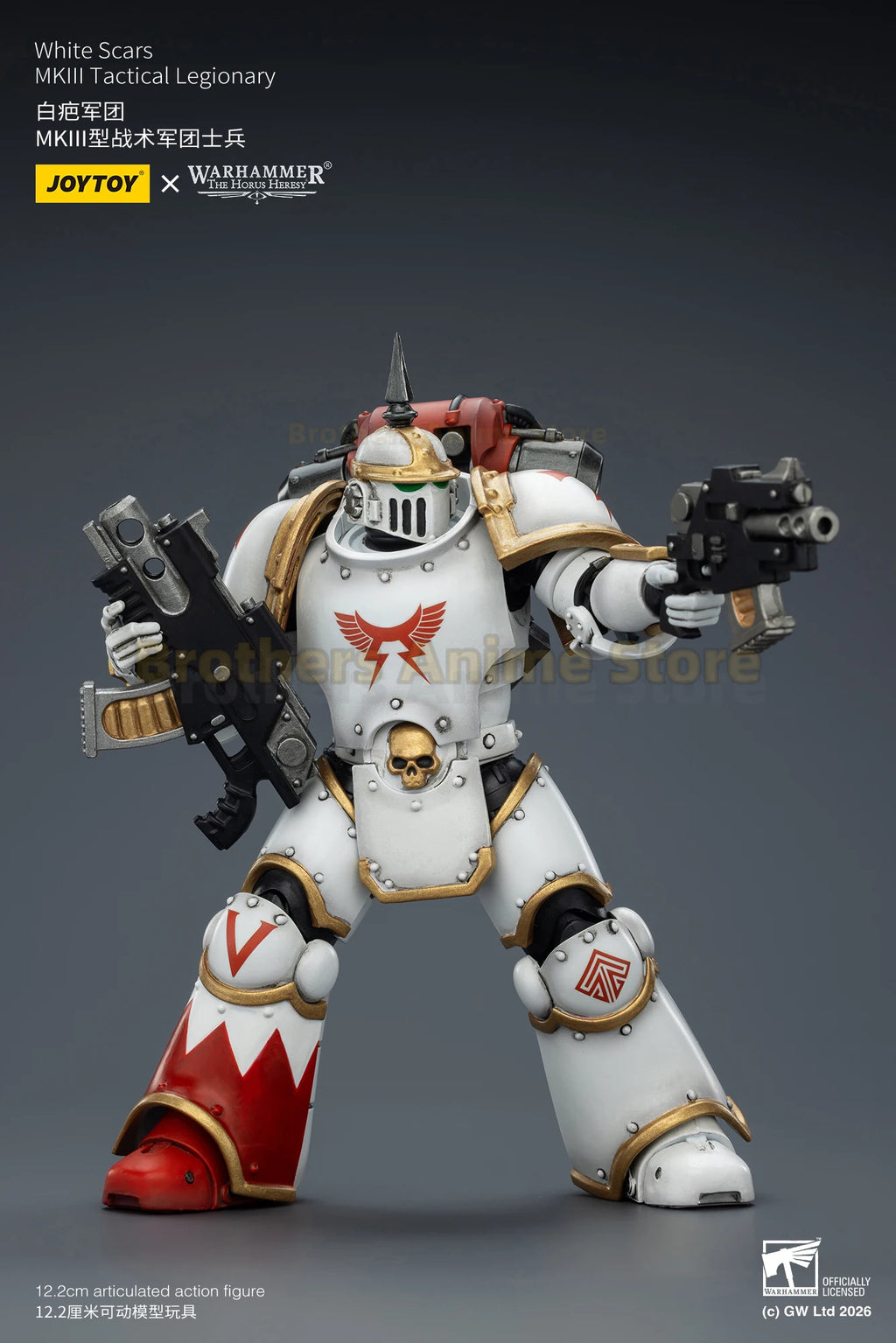 JOYTOY Warhammer 40K White Scar Legion MKIII MKVItactical legionnaire and motorcycle 1/18 movable figure soldier collection gift