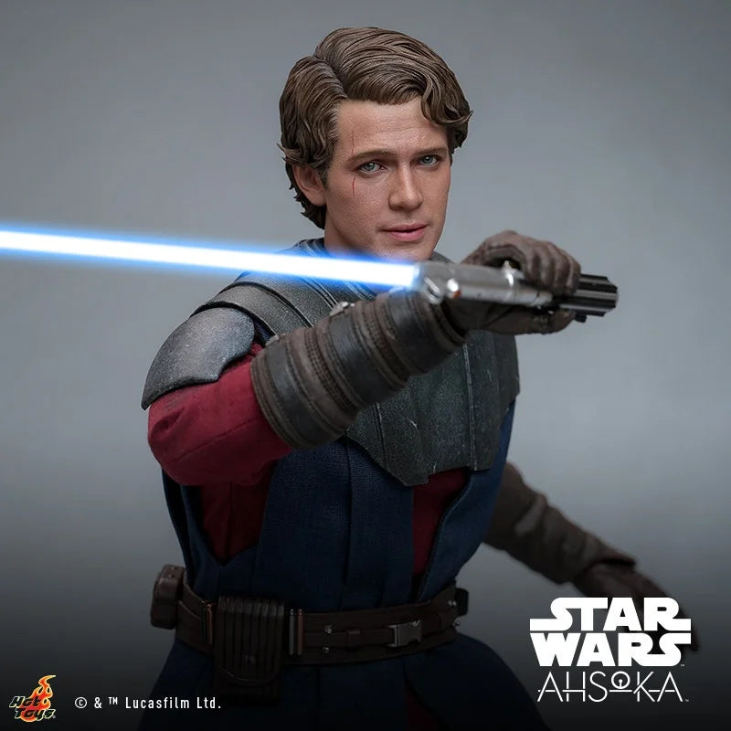 Hot Toys Star Wars Anakin Skywalker 1:6 Scale Action Figure The Clone Wars Collectible Jedi Knight With Blue Lightsaber For Fans