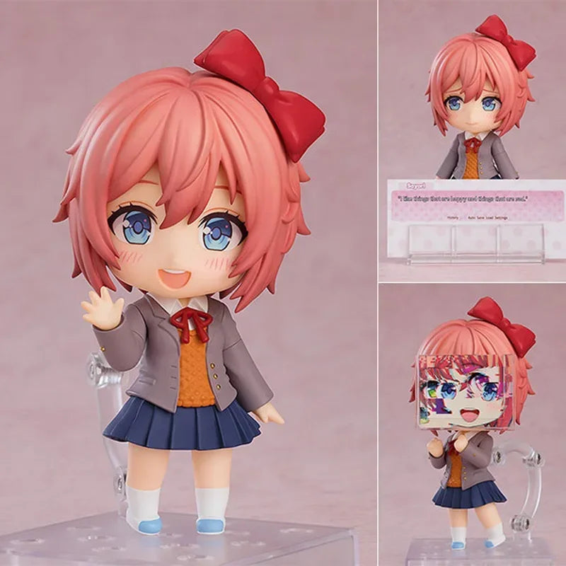 17cm POP UP PARADE Literature Club! Monika White Dress Anime Figure Sayori Action Figure Yuri/Natsuki Figure Model Doll Toy Gift