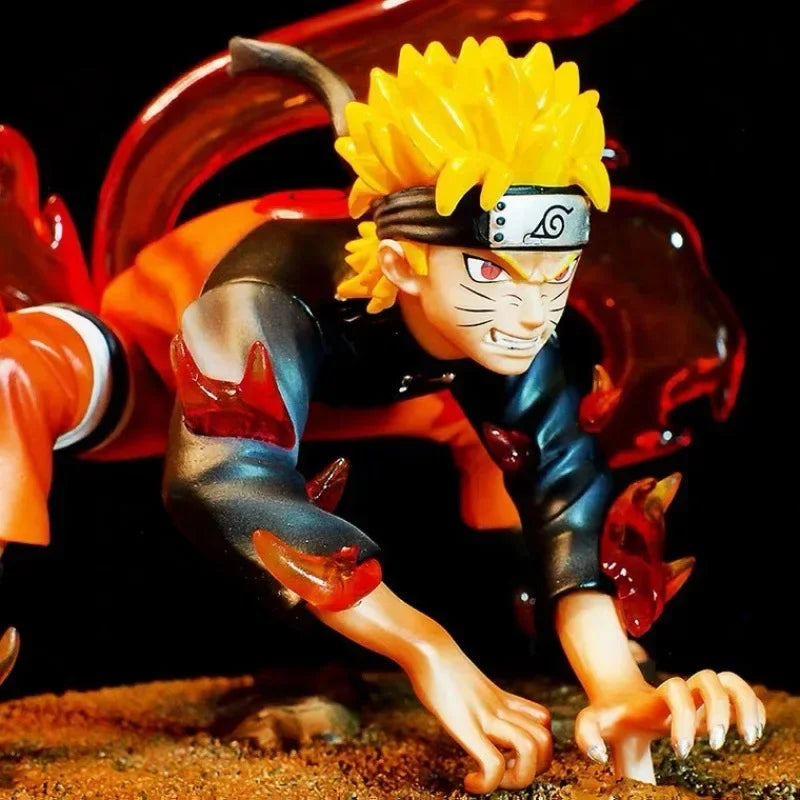 Hot Naruto Anime Figure Uzumaki Naruto Nine Tails 20cm Action Figures PVC Statue Kawaii Model Toy Doll Children Collection Gift
