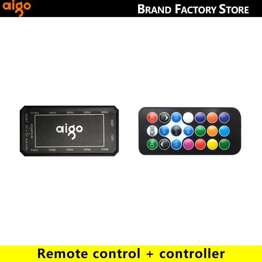 Aigo AM12 RGB-Lüfter für PC-Steuerung, 120-mm-Computergehäuse-Lüfter-Kit, 6-poliger Wasserkühler, CPU-Lüfter, Argb-12-cm-Lüfter