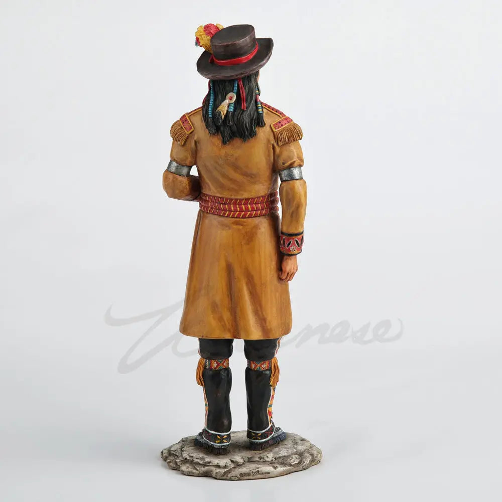Native American Indian Tribal Leader Statue Hand Painted Resin Figurine Ethnic Chief Sculpture Home Office Decor Collection Gift
