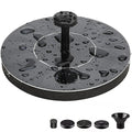1W Outdoor Solar Fountain Pumps 35-50CM Free Standing Floating Birdbath Water Pumps with 6 Nozzles for Fish Tank Outdoor Garden
