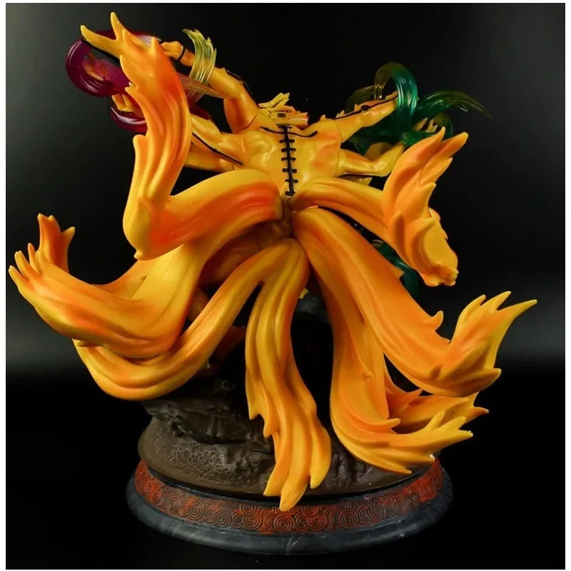 36cm Uzumaki Naruto Kyuubi NARUTO Animation Peripherals PVC Large Statue Ornaments Emit Light Model Cool Craft Toys Collections