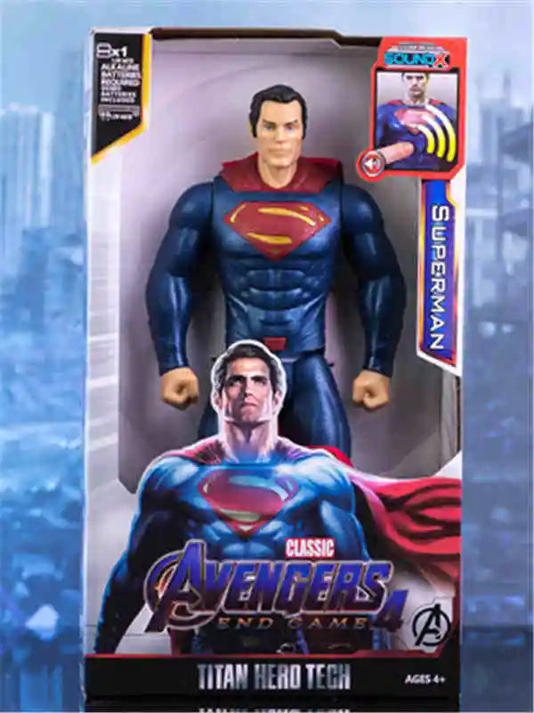 High Quality 30cm Marvel Avenger Toy Thanos Spiderman Iron Man Captain America Thor Black Panther Sound And Light Holiday Gifts