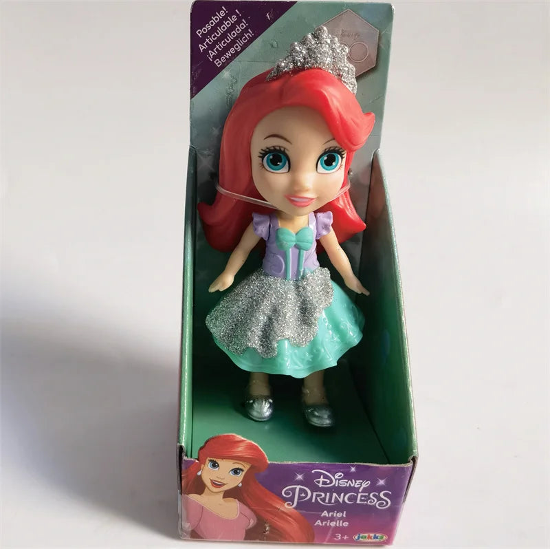 New Hot Disney Princess Miniature Doll Model Rapunzel Ariel Snow White Poseable Cute Anime Action Figure Model Frozen Gift Toy