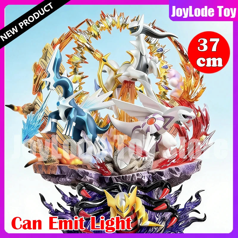 New 37cm Arceus Dialga Anime Figures Four Divine Beasts Figurine Palkia PPAP PKM Giratina Pvc Stutue Collection Model Toys Gifts