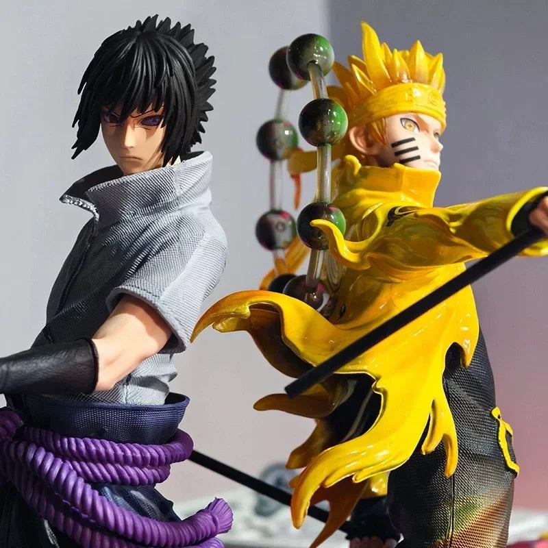 27cm Anime Uchiha Sasuke Statue Naruto Fighting Figurs GK Uzumaki Figures Shippuden Model PVC Collection Model Perimeter Toys