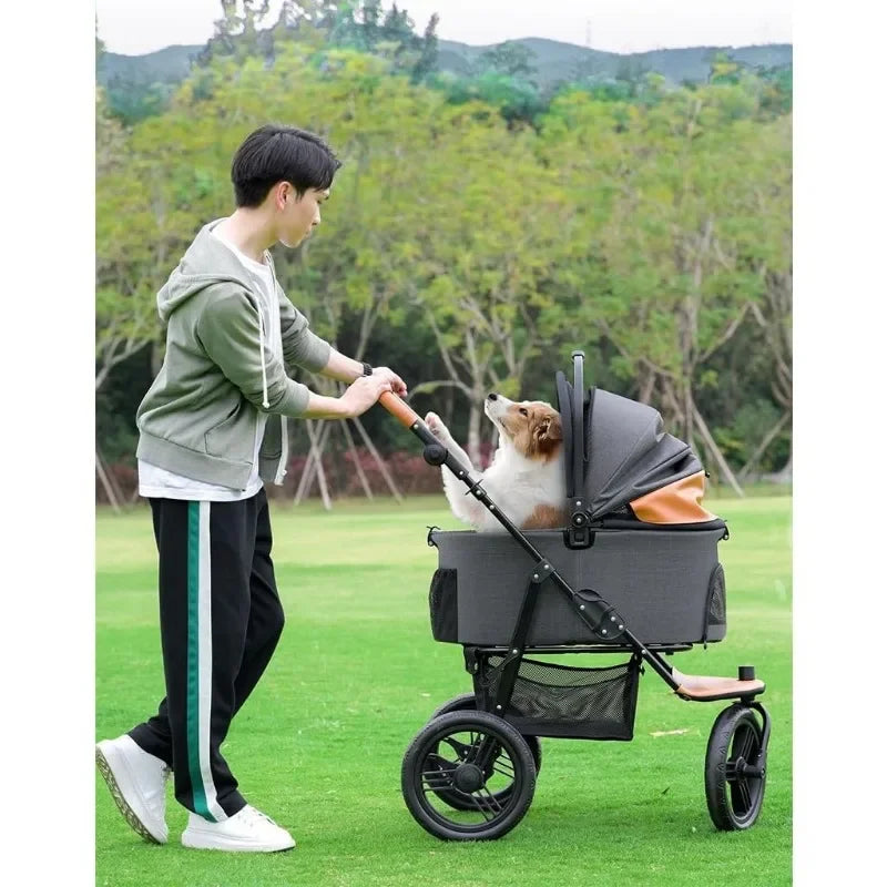Pet Stroller Pet Stroller Large Dog Stroller Cat Stroller Dog Walking Stroller Pushchair Detachable Travel Carrier Tricycle