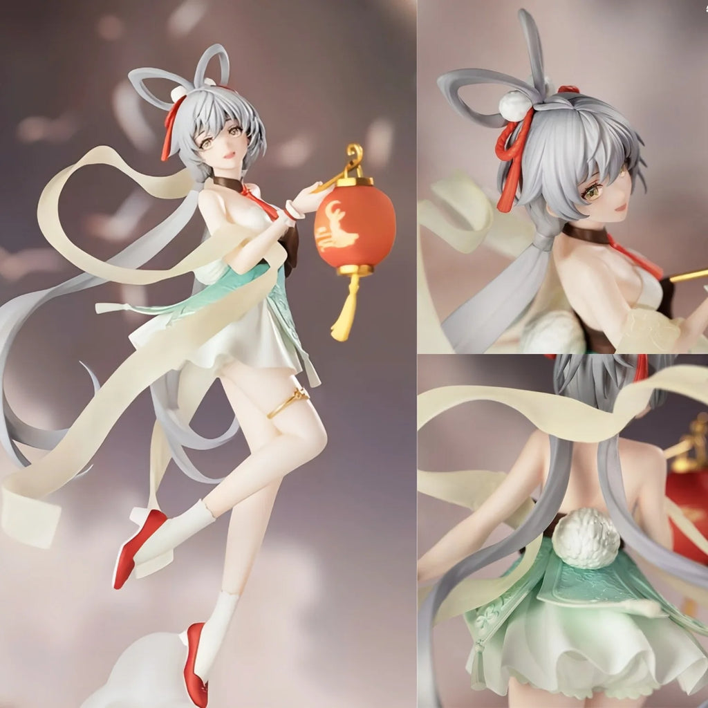 Adorable Anime Girl Lotus  Moon Figure Desktop Decoration Cuter Case Ornament Collectible Model Gift for Adults