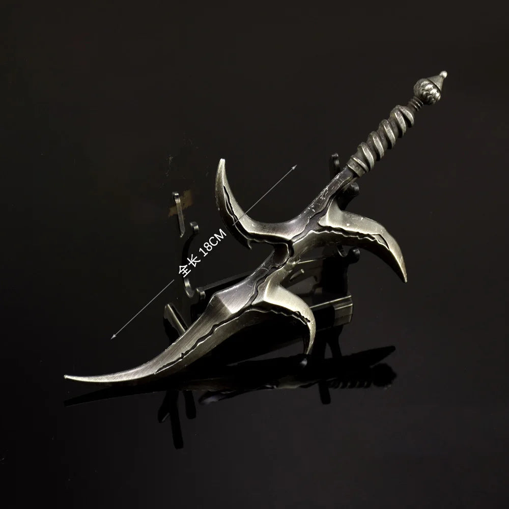 ELDEN Schwarzes Messer Tiche Ashes Schwertmodell – 18 cm (7,09 Zoll) Zinklegierung, Sammlermodell-Replika, Fantasy-Spieldekoration für RING-Fans