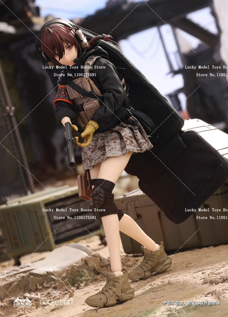 HASUKI Series Pocket Art PA004 1/12 Heavy Shield Holder Guardian Uzukirei Action Figure Movable Delicate 6" Female Soldier Doll